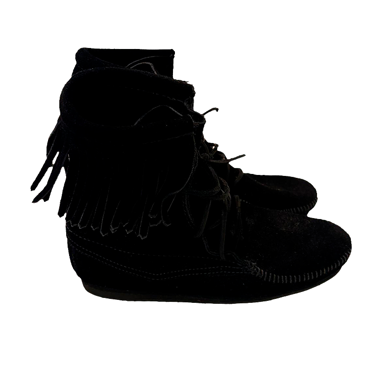 Fringed Suede Moccasins