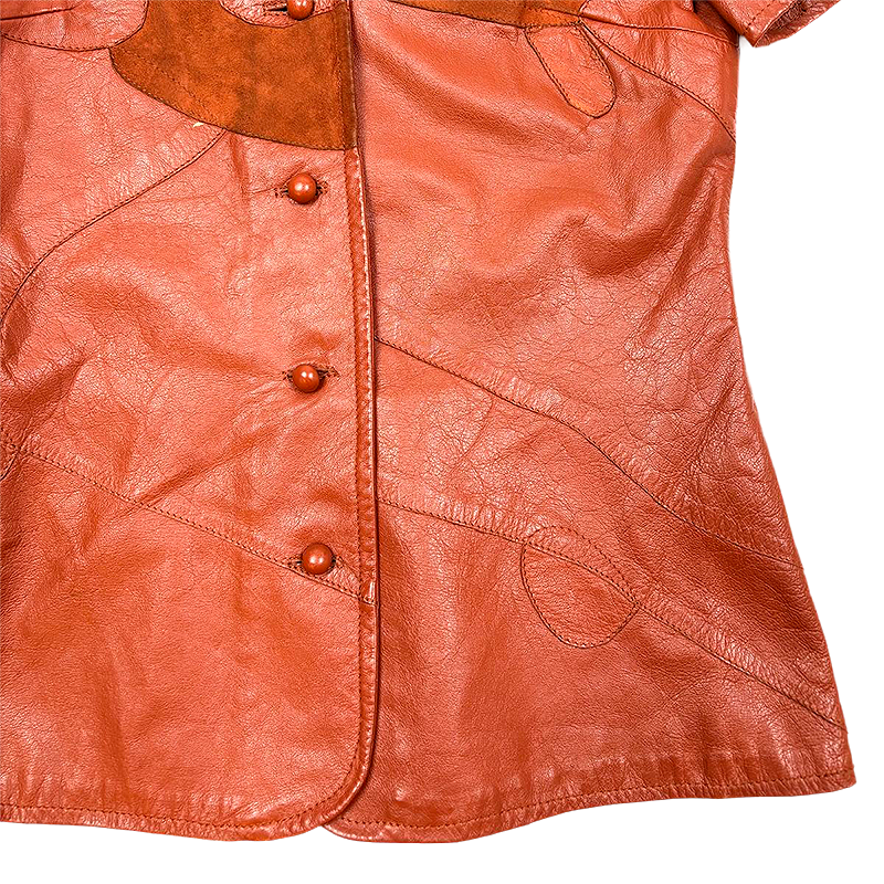 1970s Women's Short Sleeve Leather Jacket