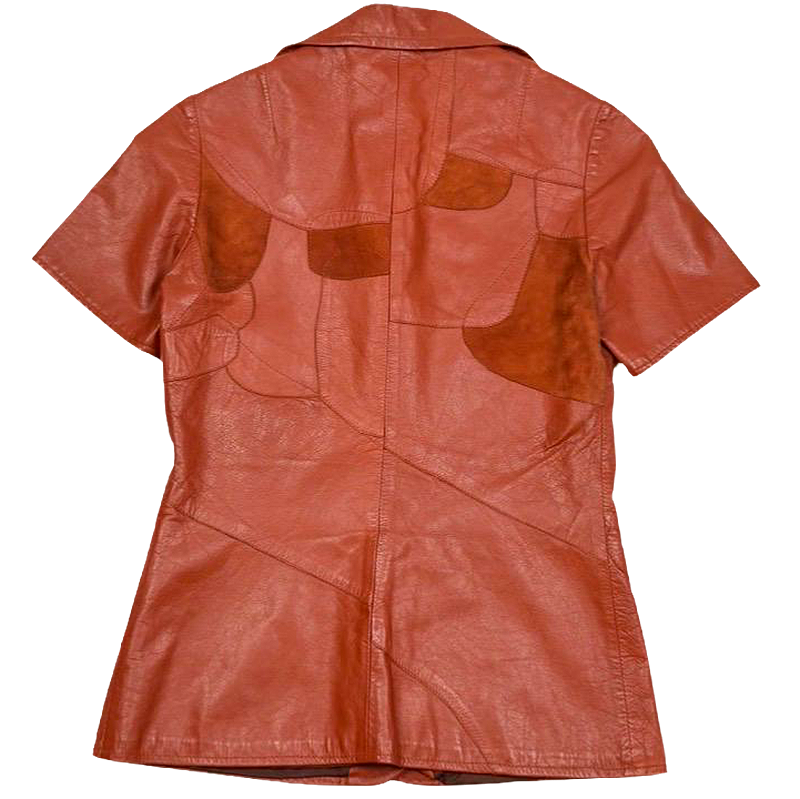 1970s Women's Short Sleeve Leather Jacket
