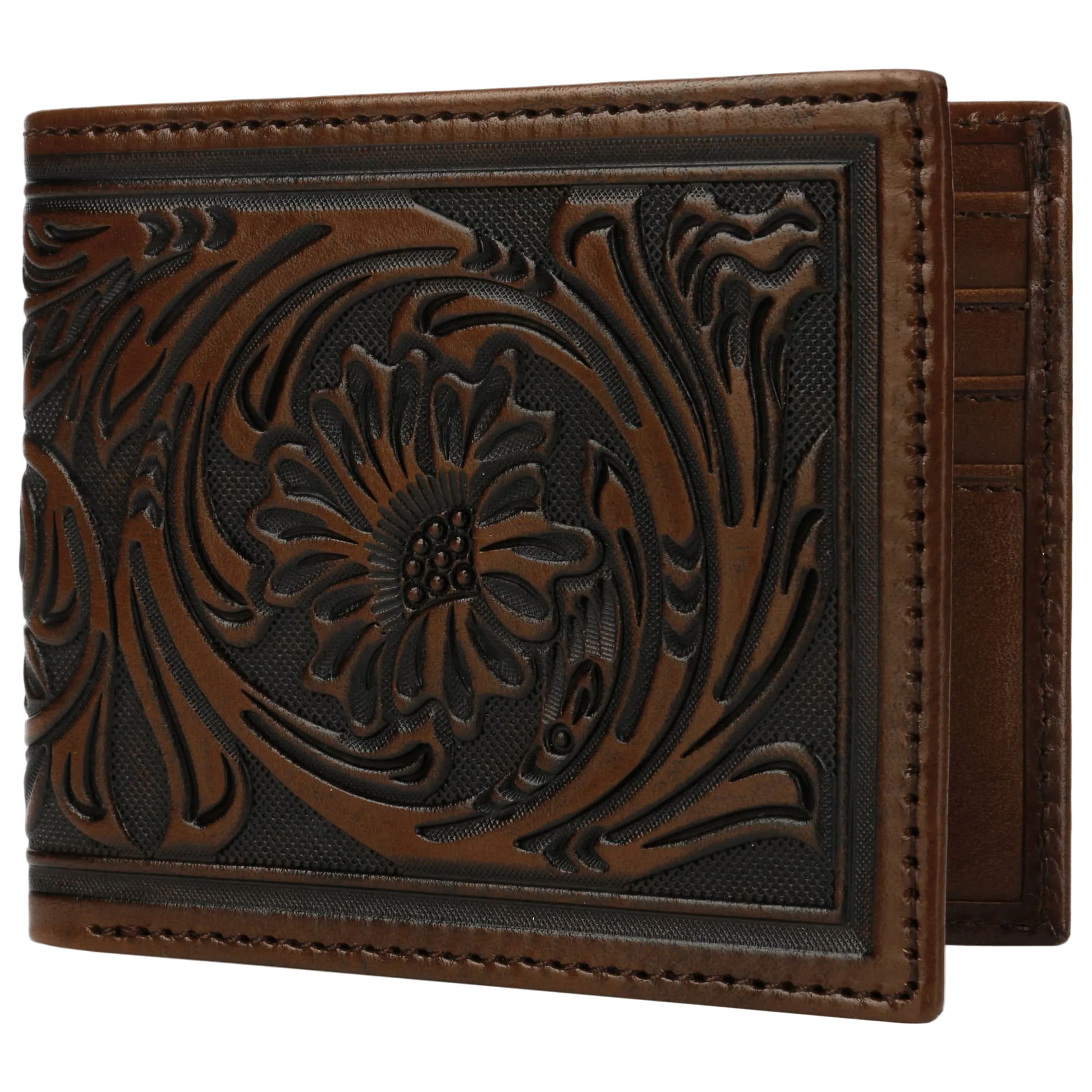 Stetson Tooled Leather Bi-Fold Wallet
