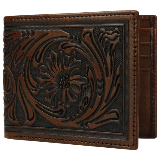 Stetson Tooled Leather Bi-Fold Wallet