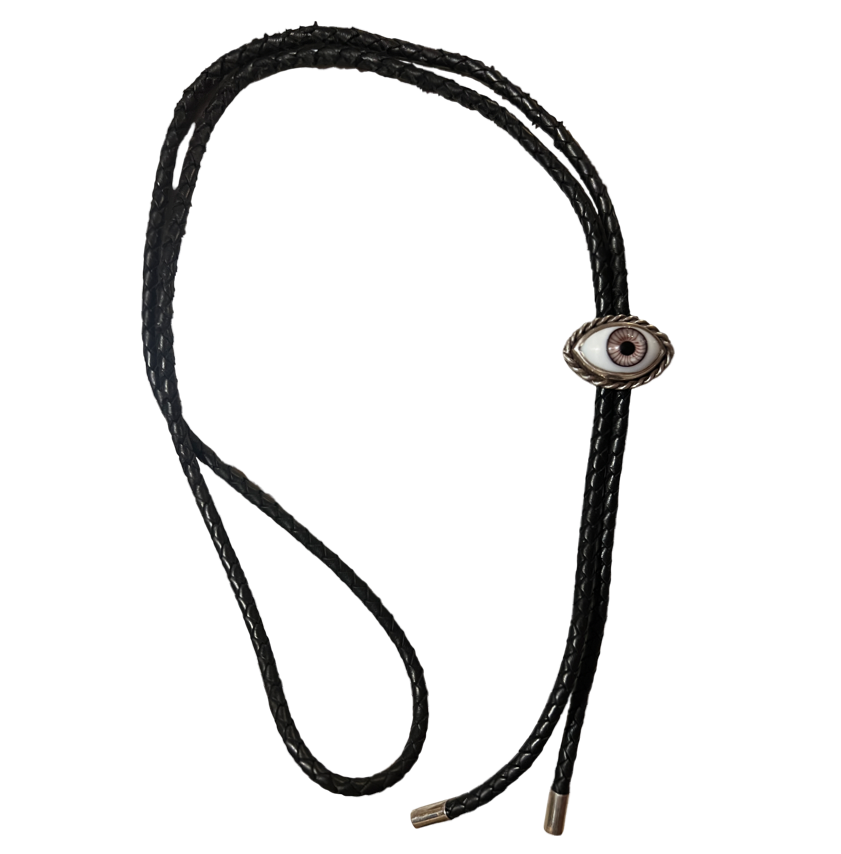 Handmade Silver Bolotie With Handpainted Eye