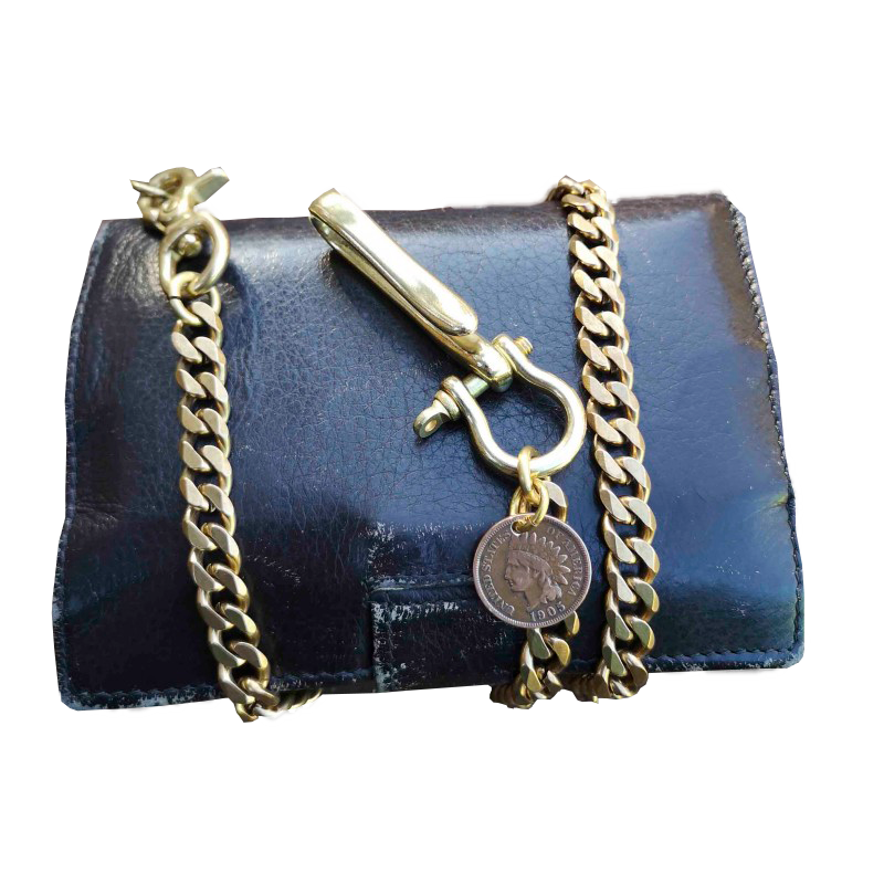 Wallet Curb Chain With A 1900s Penny