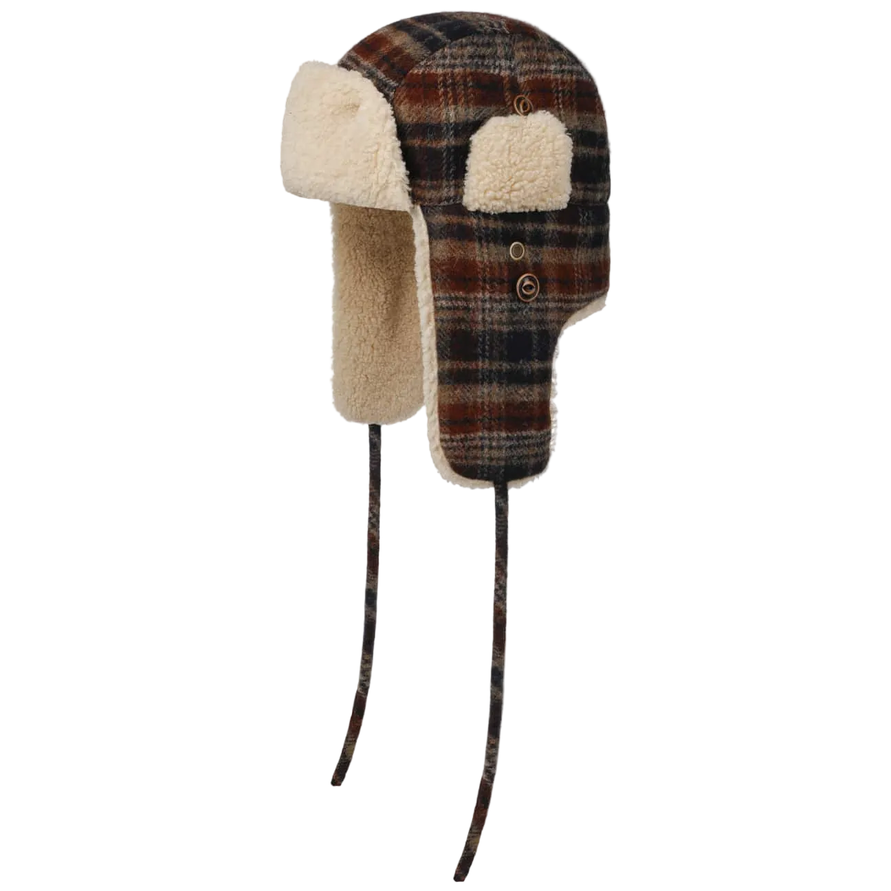 Stetson Checked Wool Aviator Cap