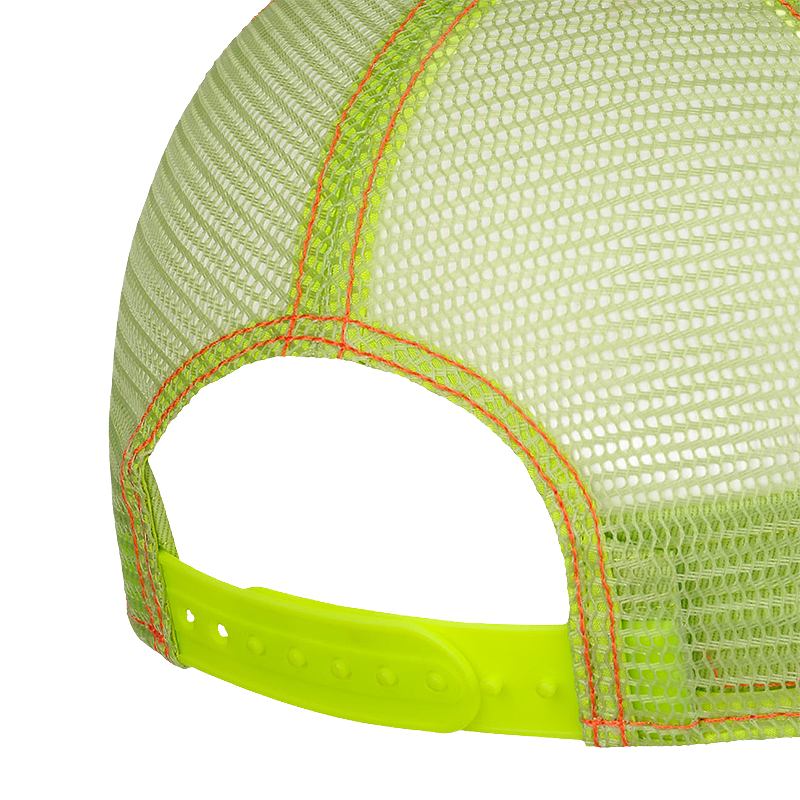 Close-up of a green mesh cap