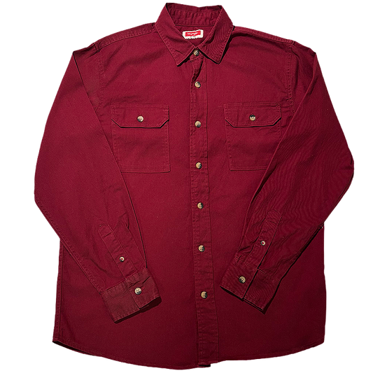 Maroon Wrangler Work shirt with button details