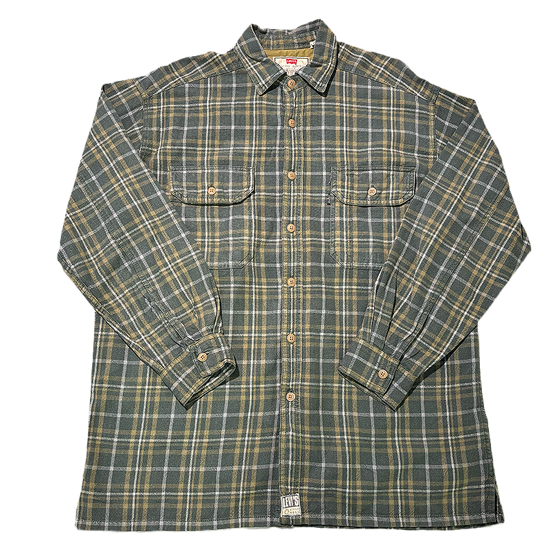 Levi's flannel work shirt in green plaid