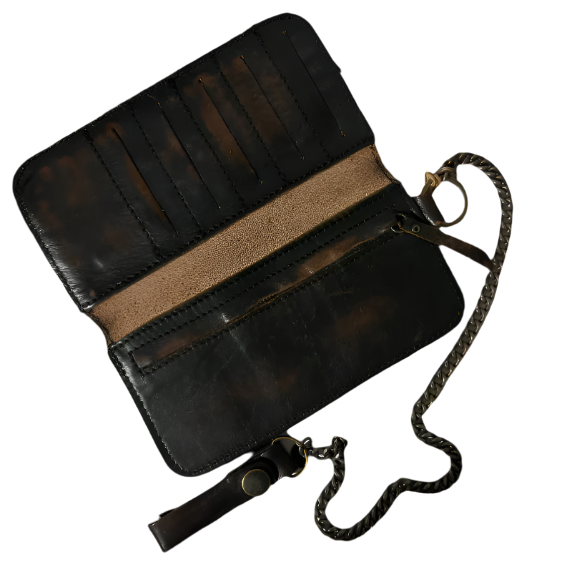 Wrangler Leather Wallet + Chain