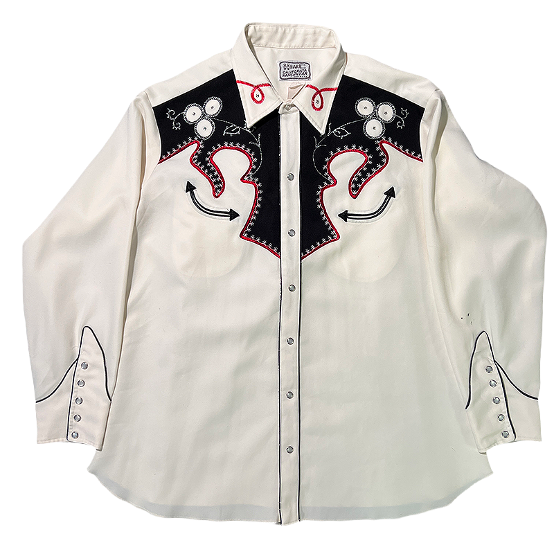 White H Bar C embroidered western shirt from 1970s/1980s