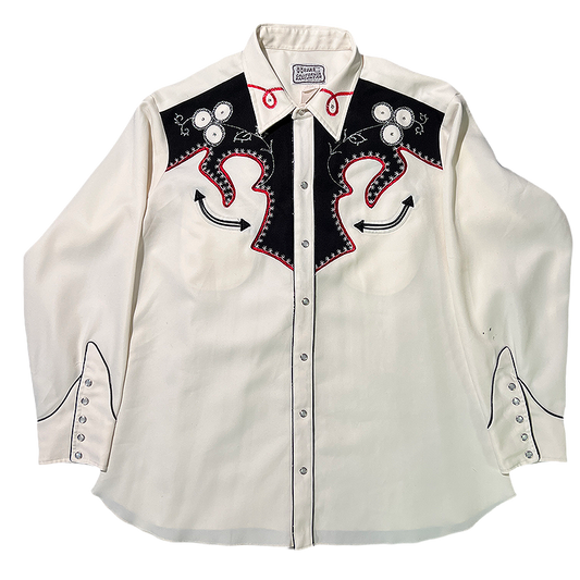White H Bar C embroidered western shirt from 1970s/1980s