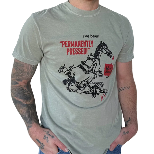 Man wearing a H Bar C Permanently Pressed T-Shirt