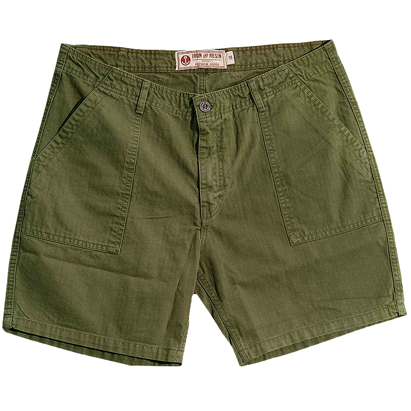 Iron & Resin Brigade Herringbone Short in army green