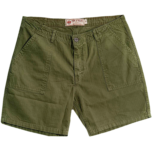 Iron & Resin Brigade Herringbone Short in army green
