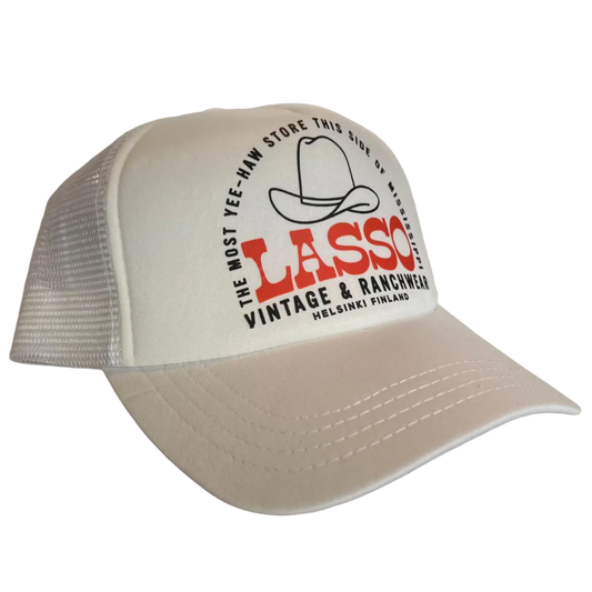 White Lasso foam front trucker cap