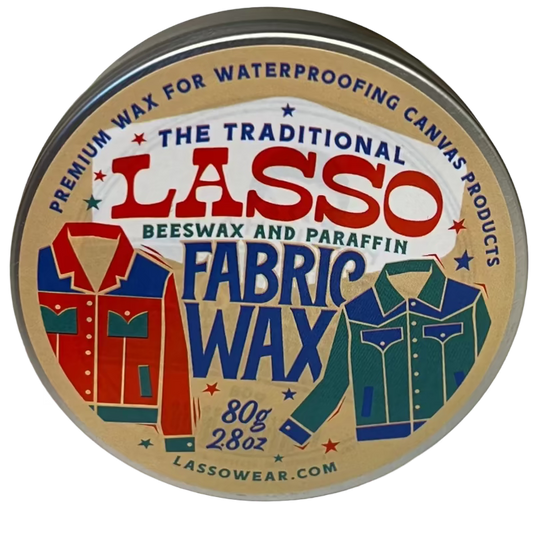 Lasso Fabric Wax in a round tin