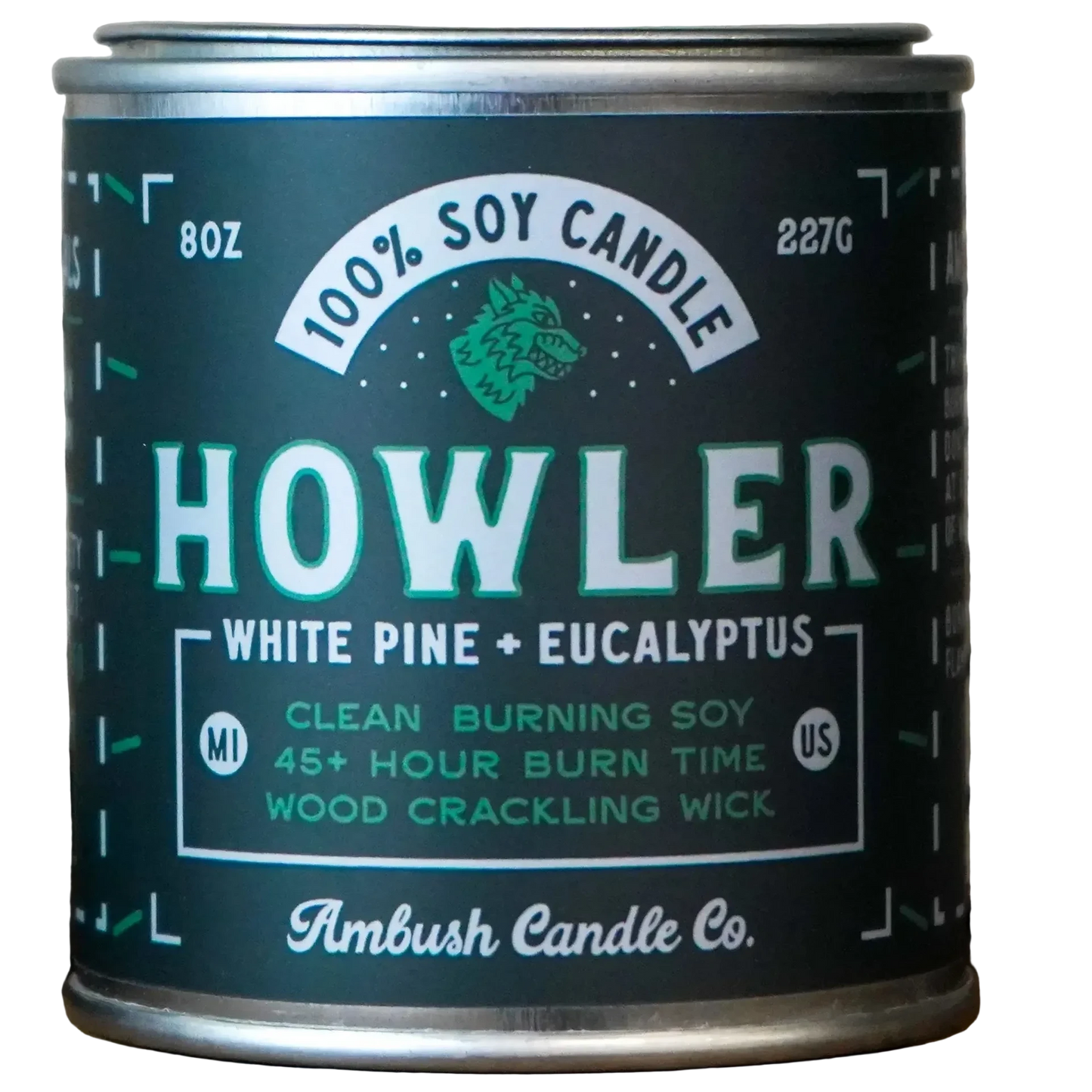 Ambush Candle Howler, White Pine & Eucalyptus scent