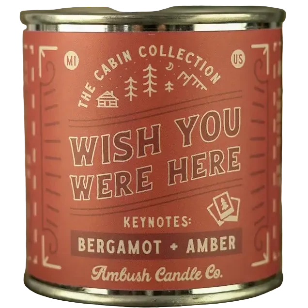 Ambush Candle Co. scented soy candle Wish You Were Here