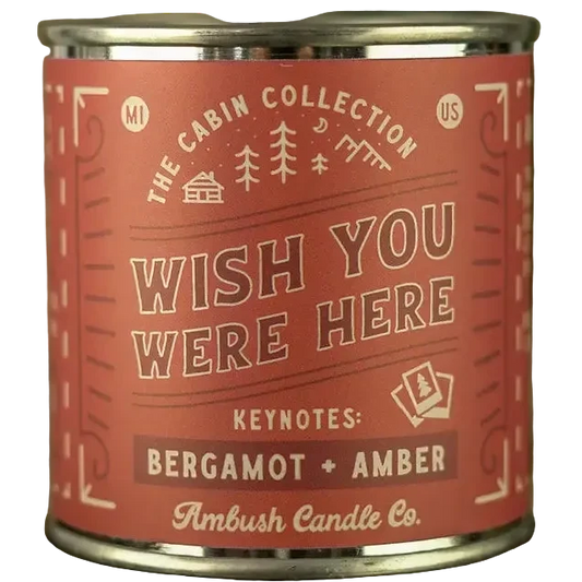 Ambush Candle Co. scented soy candle Wish You Were Here