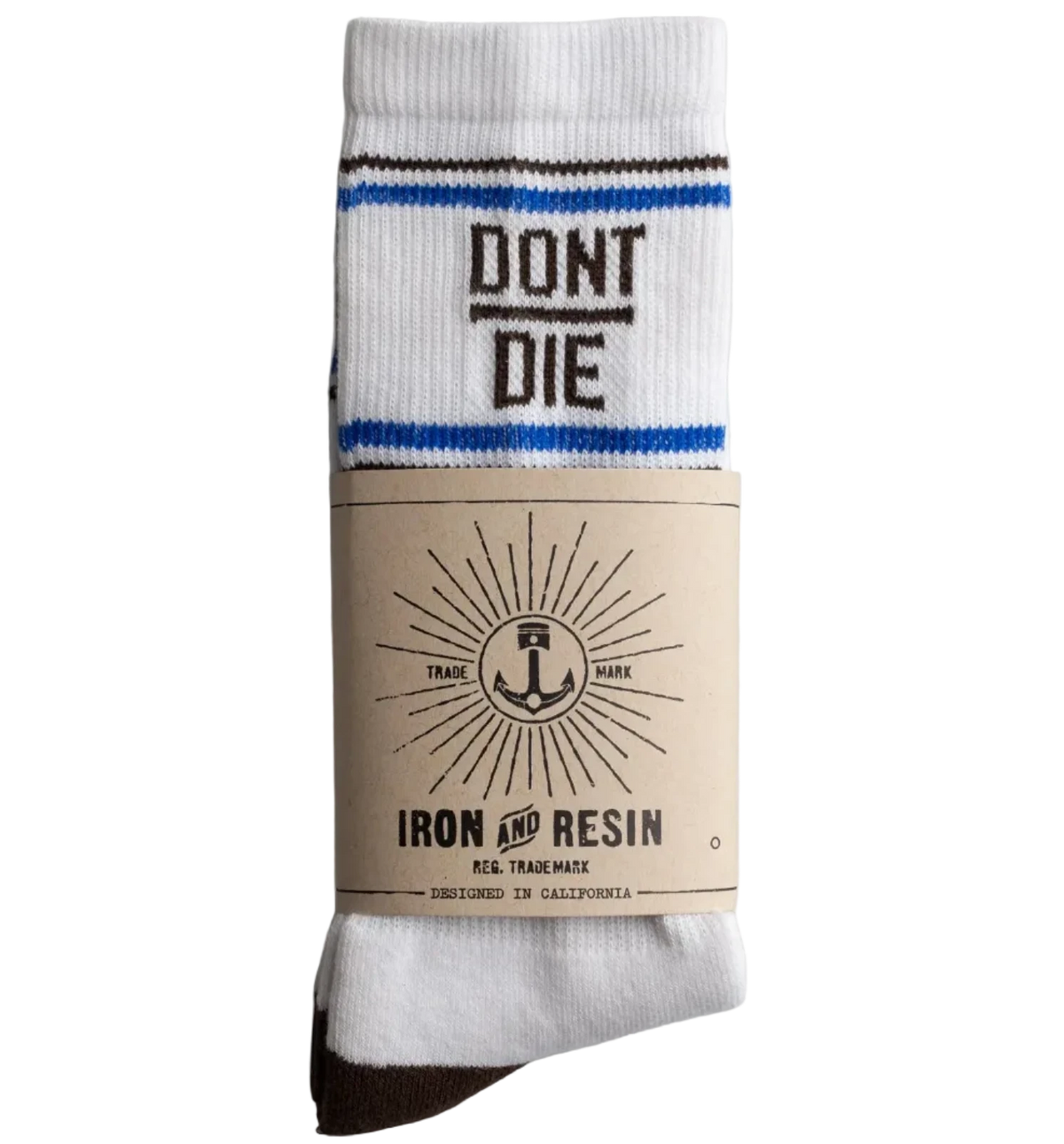 Iron & Resin Good Luck Sock, White