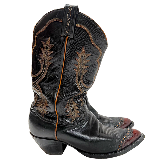 Cowboy Boots With Lizard Toe Caps