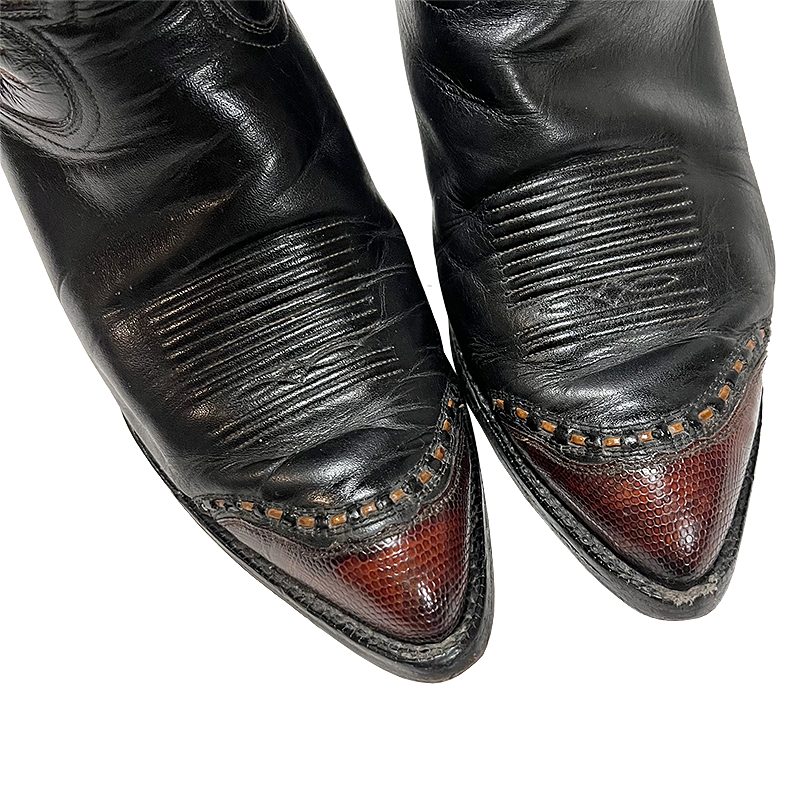 Cowboy Boots With Lizard Toe Caps