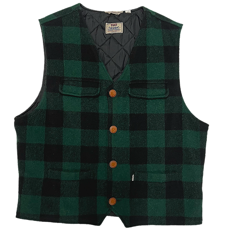 1990s White Tab Wool Vest