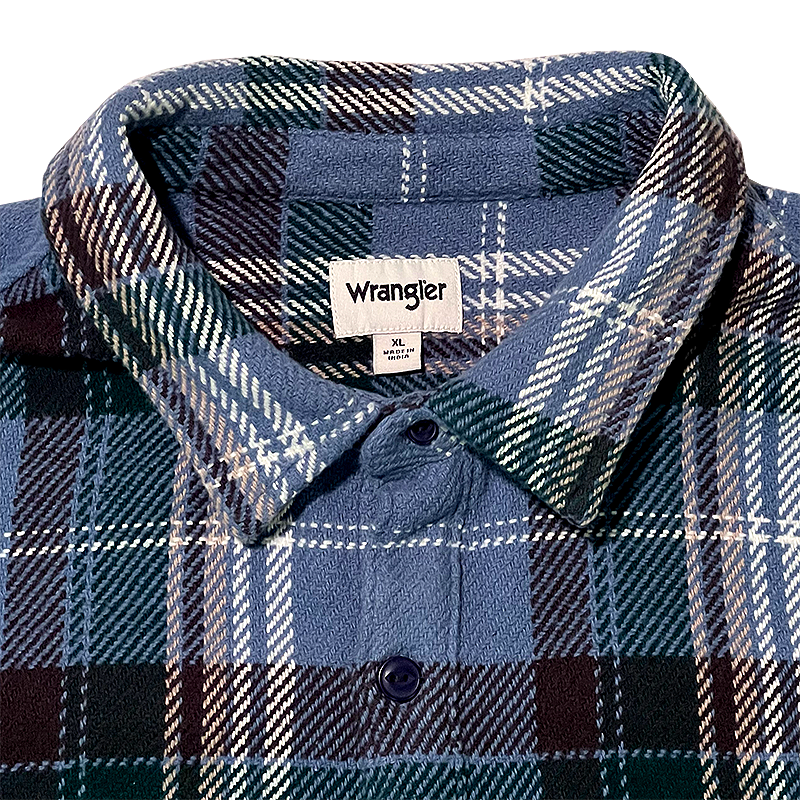 Wrangler Heavy Flannel Shirtjacket collar