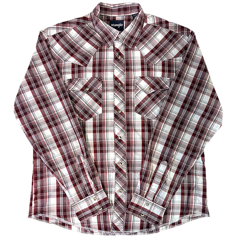 Plaid Wrangler Western shirt with red and white pattern