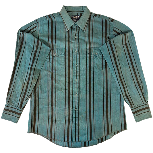 1990s Wrangler Cowboy Cut Western Shirt with X-Long Tails