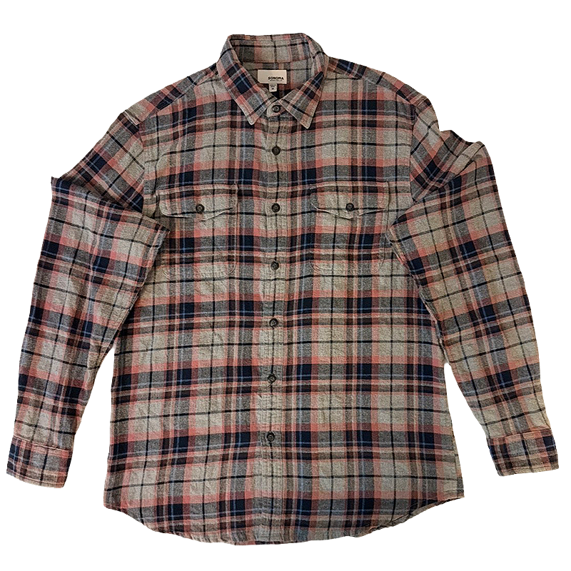 Plaid Sonoma flannel shirt with a mix of colors