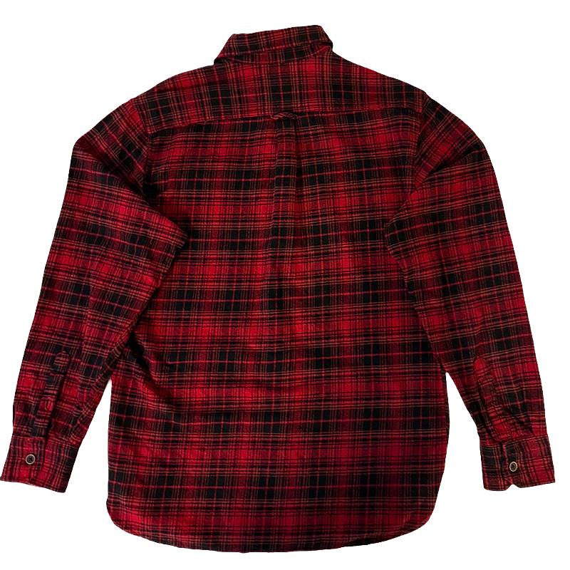 Red and black plaid flannel shirt