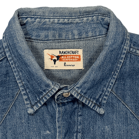 !Rare! 1960s US-Made Western Denim Shirt
