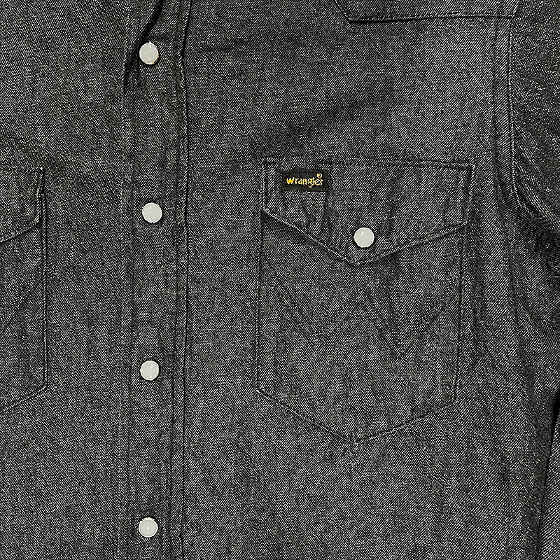 1990s US-Made Black Denim Western Shirt