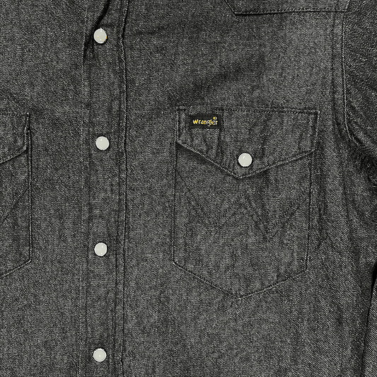 1990s US-Made Black Denim Western Shirt