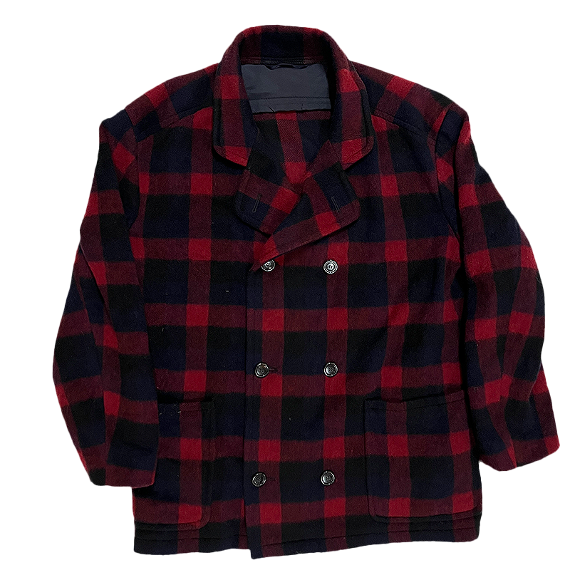 Double-Brested Wool Blend Coat