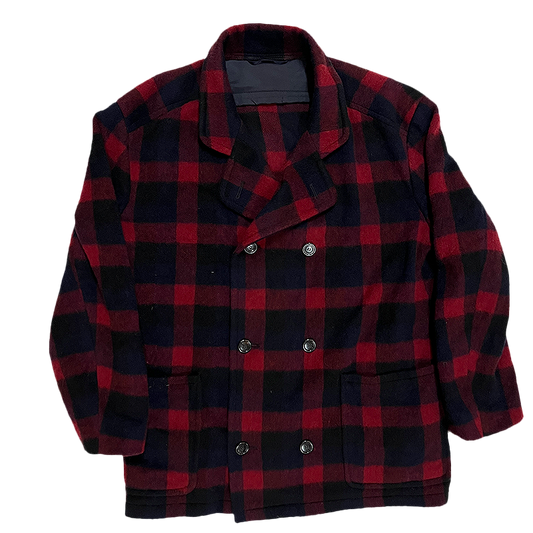 Double-Brested Wool Blend Coat