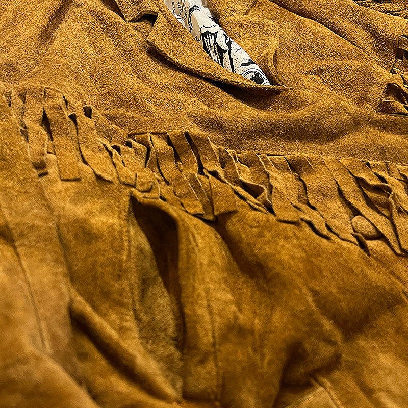 Women's Double-Brested Fringed Suede Jacket