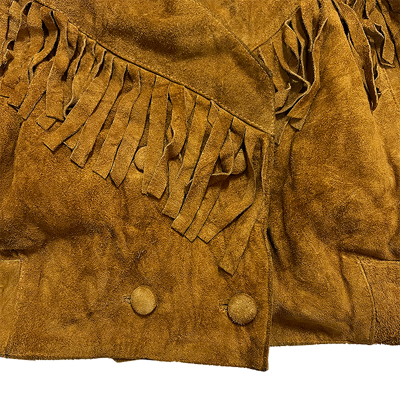 Women's Double-Brested Fringed Suede Jacket