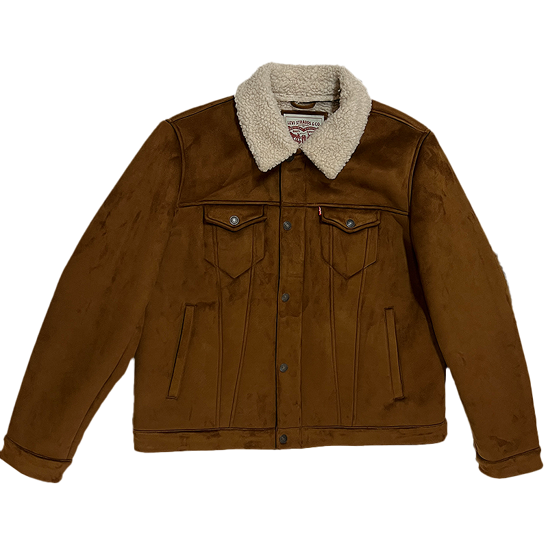 Faux-Suede Sherpa-Lined Trucker