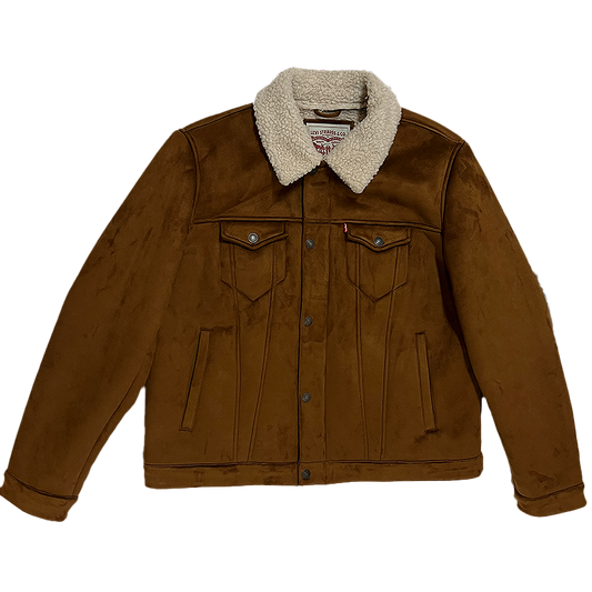 Faux-Suede Sherpa-Lined Trucker