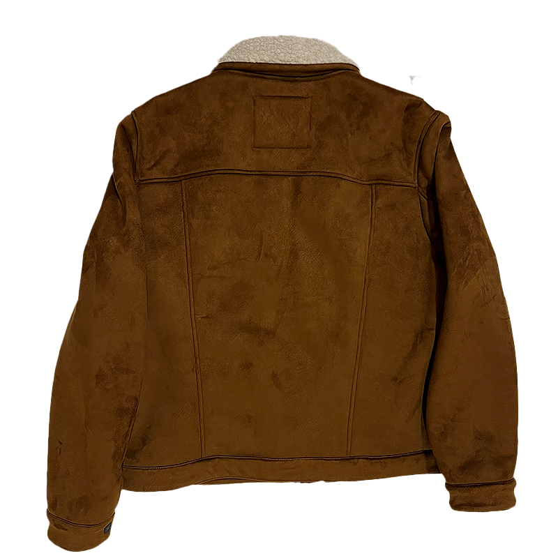 Faux-Suede Sherpa-Lined Trucker