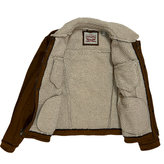 Faux-Suede Sherpa-Lined Trucker