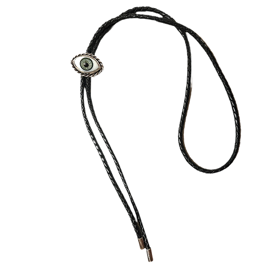 Handmade Silver Bolotie With Handpainted Eye