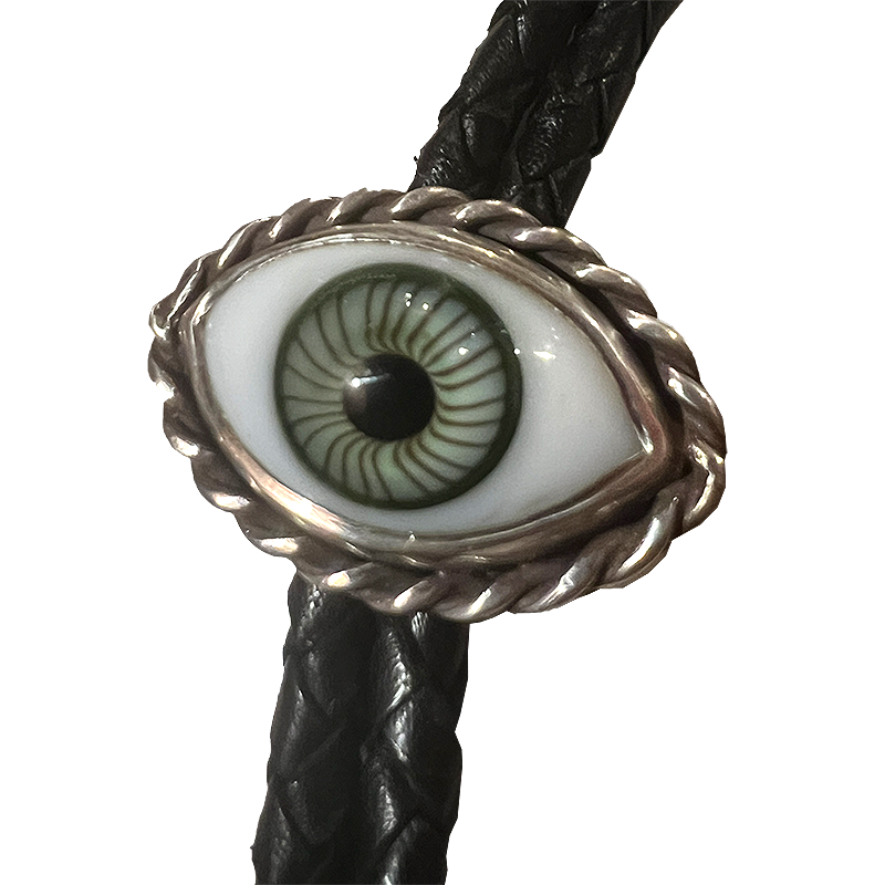 Handmade Silver Bolotie With Handpainted Eye