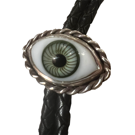 Handmade Silver Bolotie With Handpainted Eye