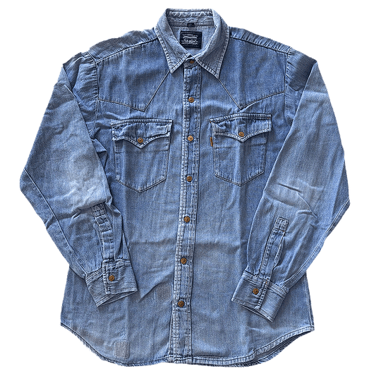 Orange Tab Western Denim Shirt
