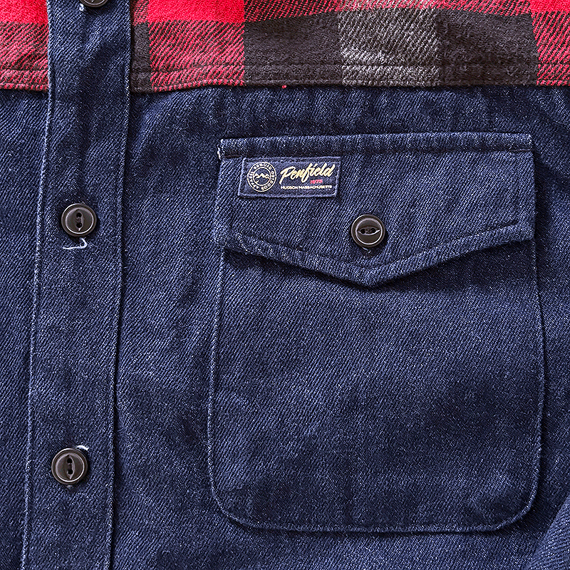 Flannel Shoulder Denim Shirt