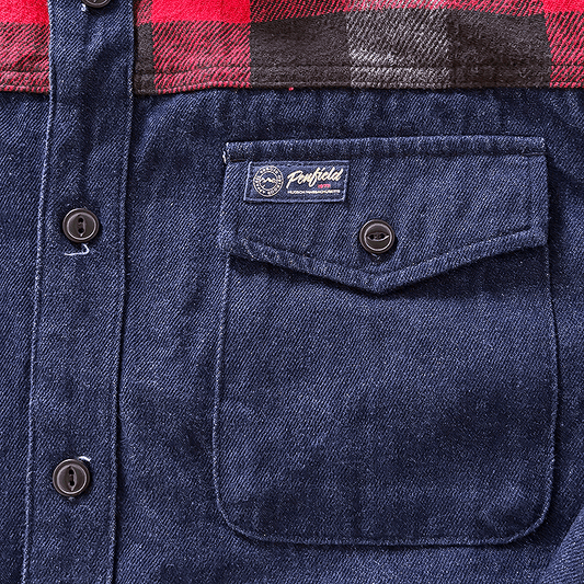 Flannel Shoulder Denim Shirt