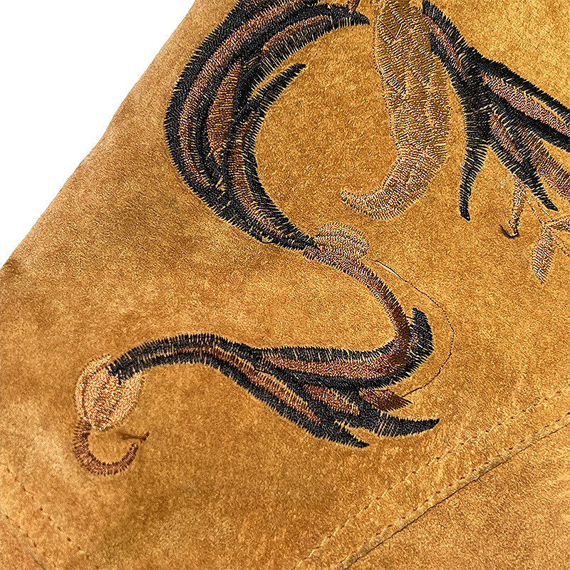 Vintage western leather shirt embroidery