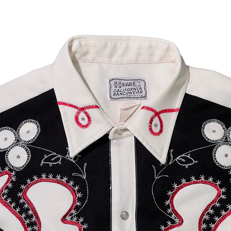 H Bar C embroidered western shirt collar and embroidery